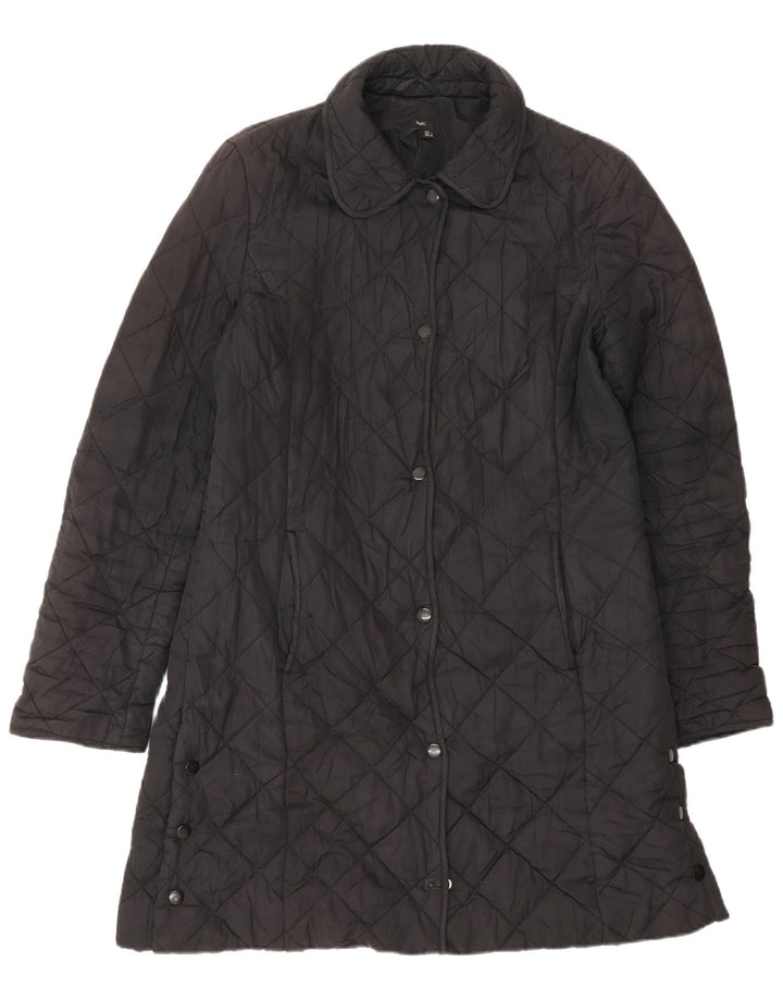 Sobretudo acolchoado feminino Zara UK 16 grande preto