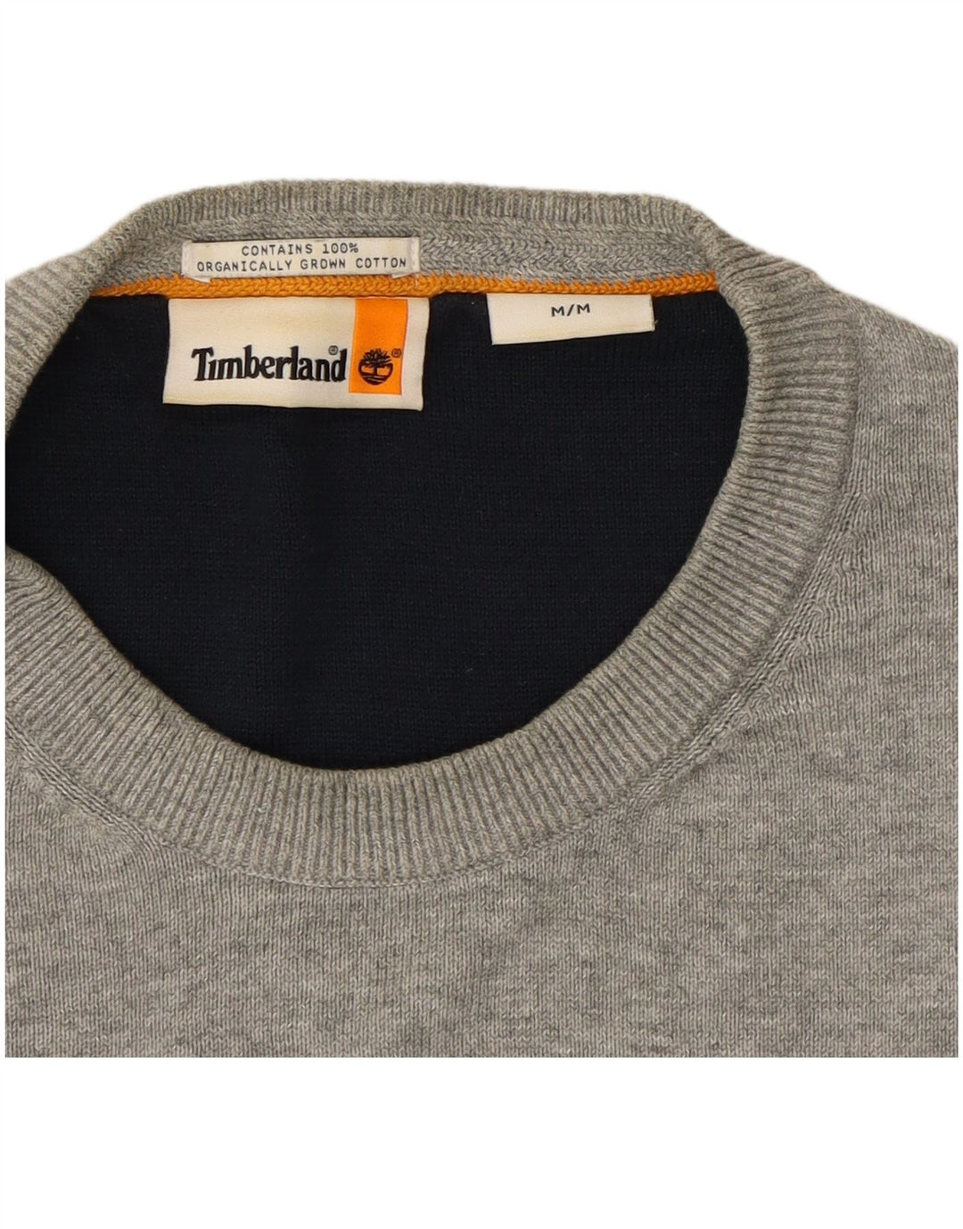 Suéter masculino TIMBERLAND com gola redonda, algodão cinza médio