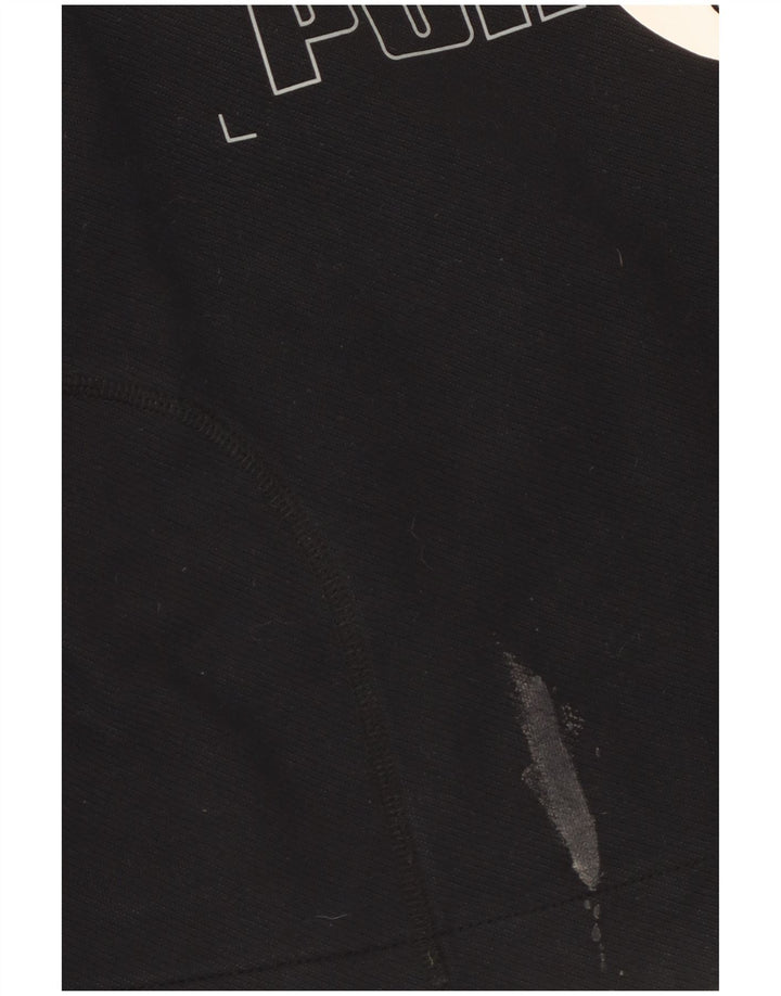 Puma feminino gráfico crop moletom jumper UK 14 médio preto
