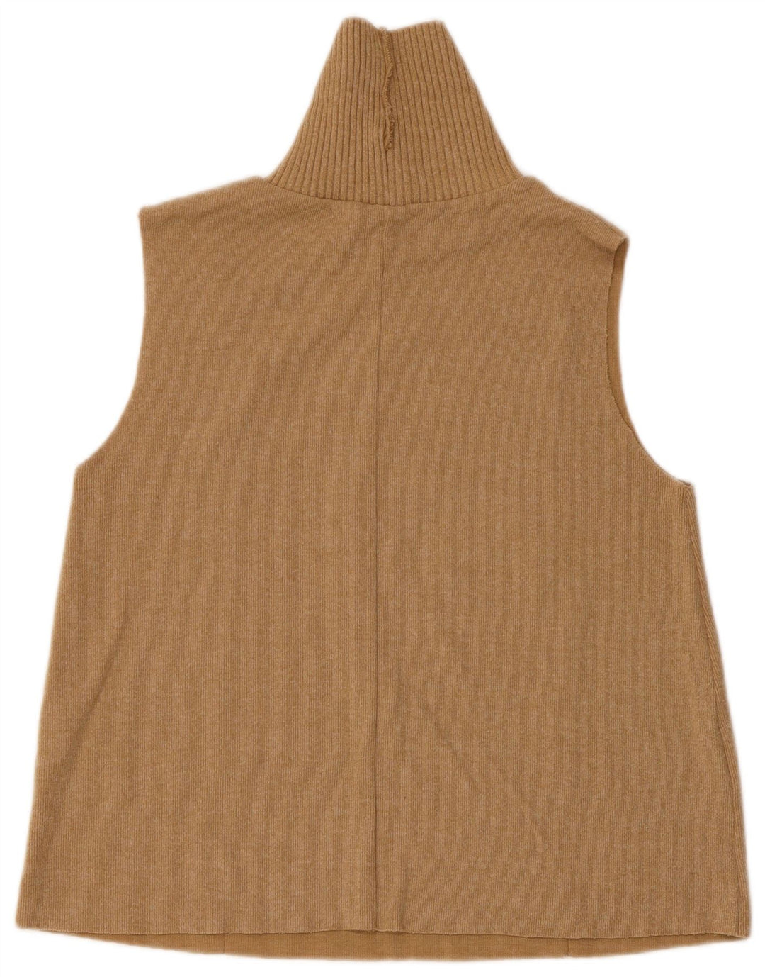 Zara Womens Vest Top UK 12 Algodão Bege Médio