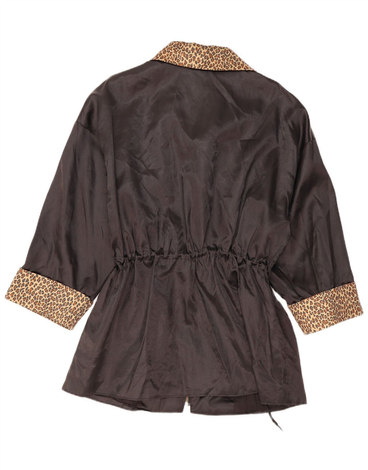 Sobretudo feminino Chivalry UK 12 médio preto com estampa animal