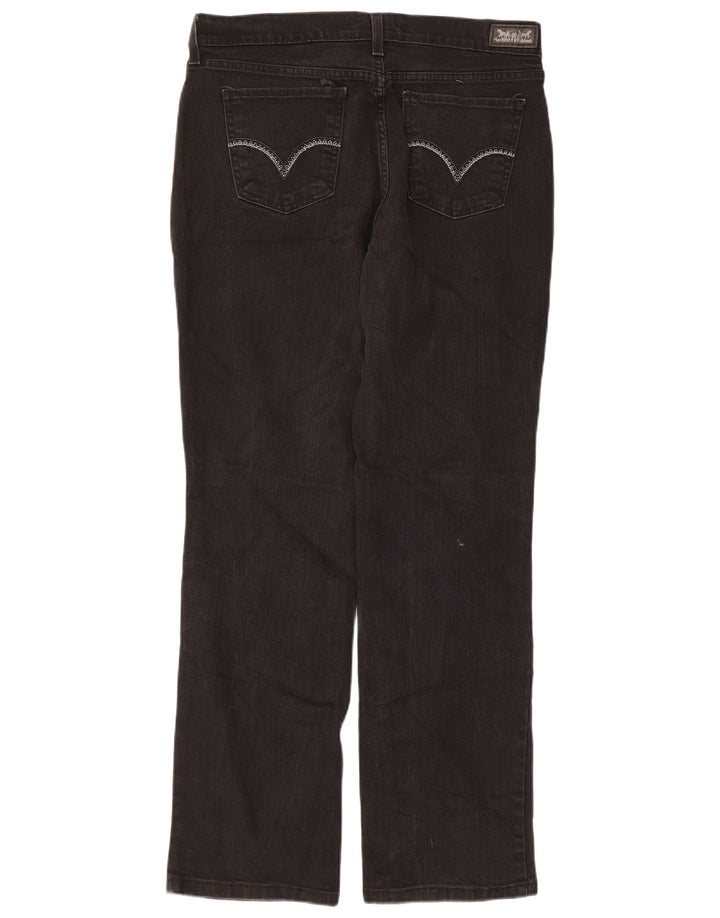 Calça jeans feminina Levi's 505 Straight W31 L32 algodão preto