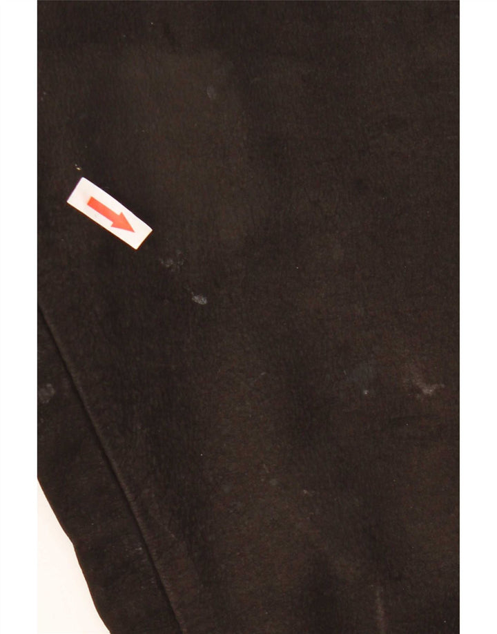 Calça masculina de couro fino Tom Ramsey EU 48 médio W32 L29 couro marrom