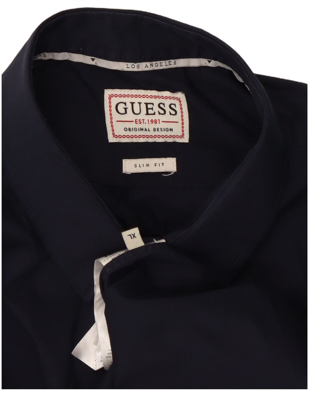 Camisa masculina Guess Slim Fit XL azul marinho algodão