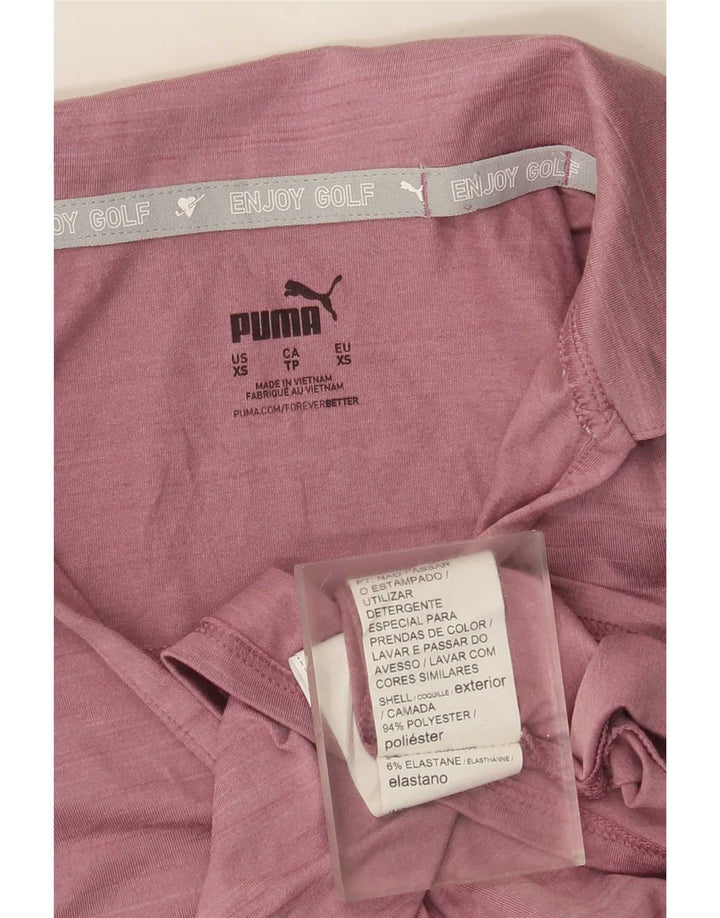 Camisa polo feminina Puma UK 6 XS rosa poliéster manchado