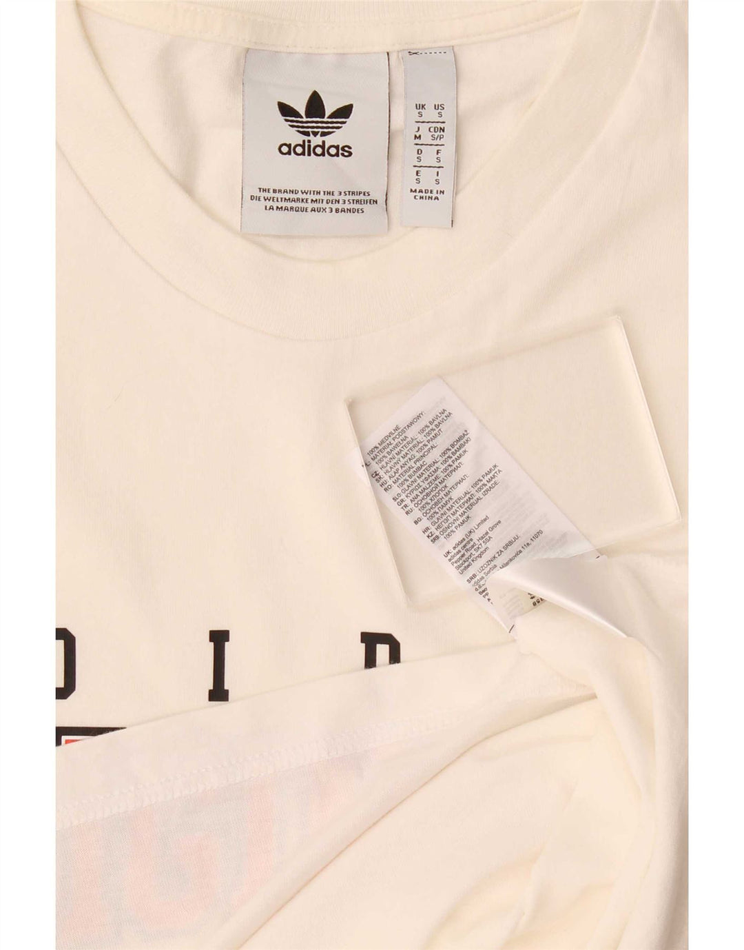Adidas Mens Graphic T-Shirt Top Pequeno Algodão Branco