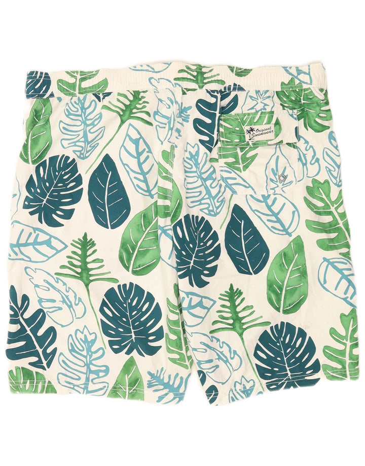 Shorts de natação masculino Marks & Spencer Blue Harbor 2XL branco floral