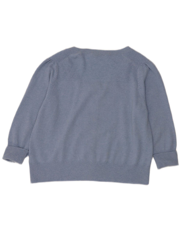 Suéter cardigã feminino Marks & Spencer UK 22 3XL caxemira azul