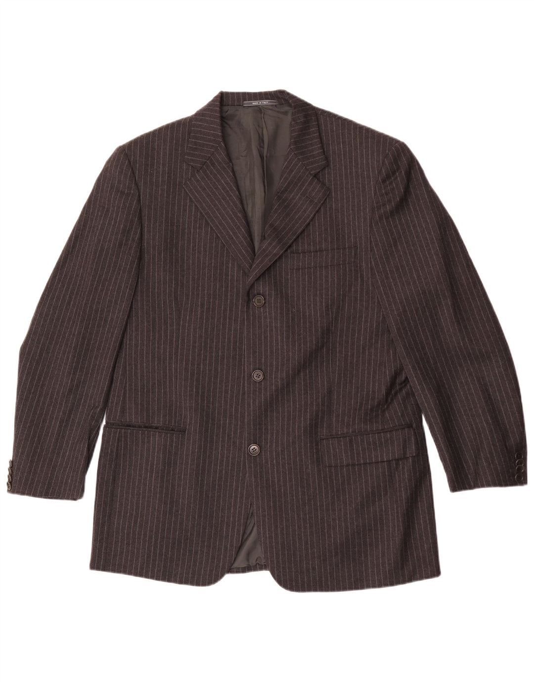 Jaqueta Blazer Masculina Cerruti 1881 com 3 Botões IT 52 XL Lã Listrada Cinza