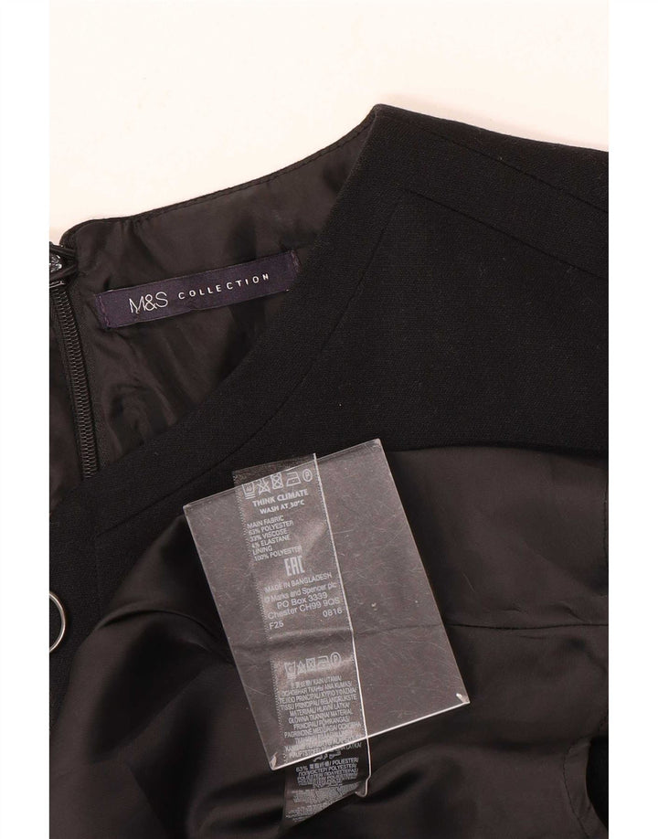 Vestido bainha feminino Marks & Spencer Reino Unido 14 poliéster preto médio