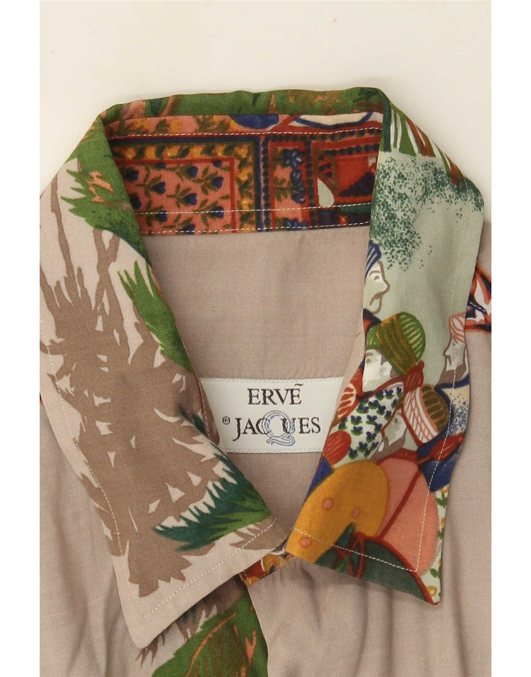 Erve Jaques Camisa masculina gráfica de manga curta grande multicolorida