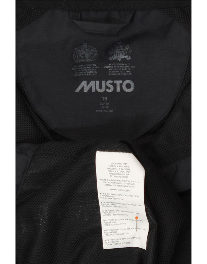 Jaqueta de chuva feminina Musto UK 16 grande poliamida preta