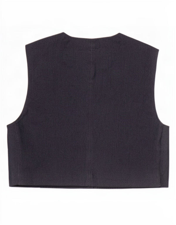 Colete jeans feminino Zara UK 14 grande algodão azul marinho