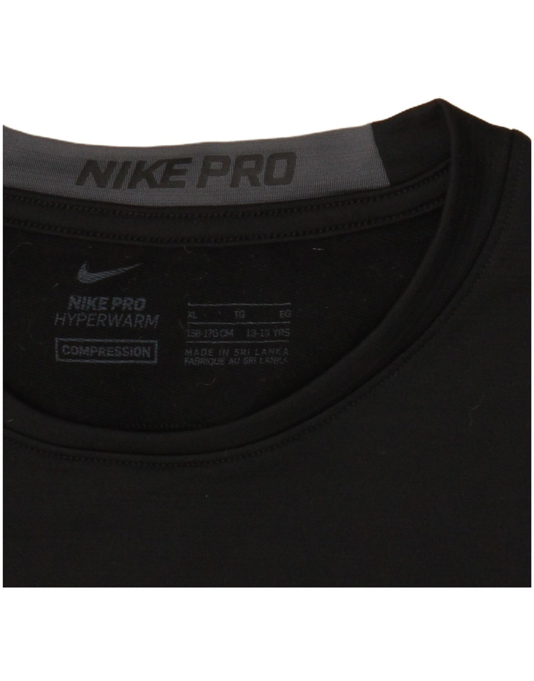 Top gráfico Nike Boys manga comprida 13-14 anos XL preto