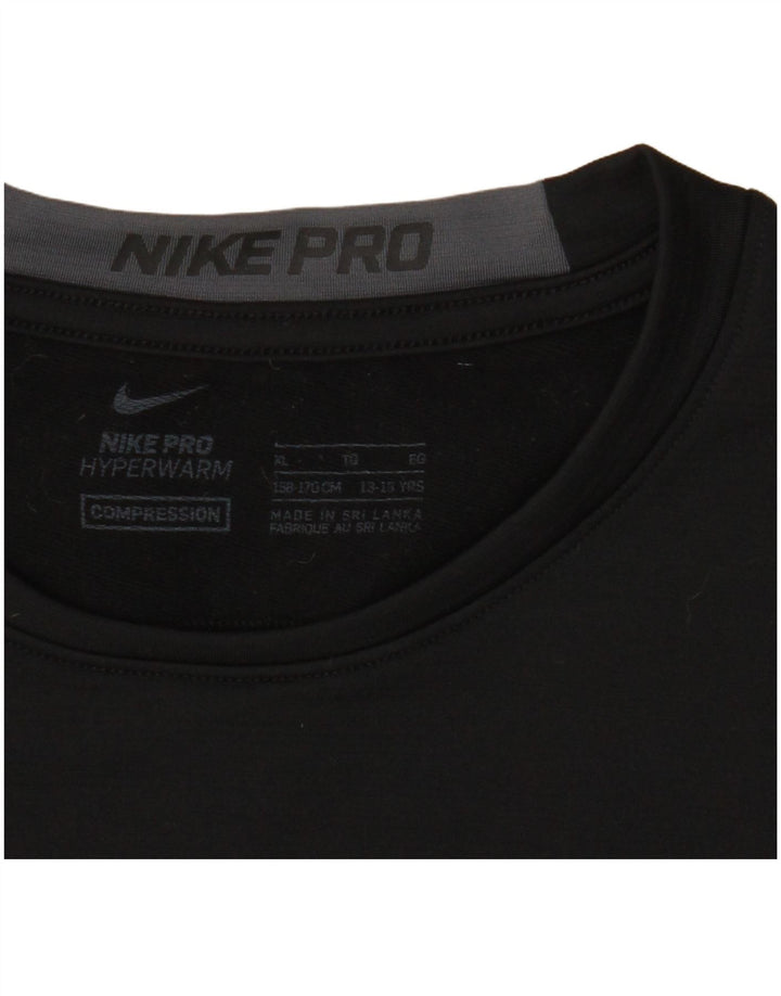 Top gráfico Nike Boys manga comprida 13-14 anos XL preto