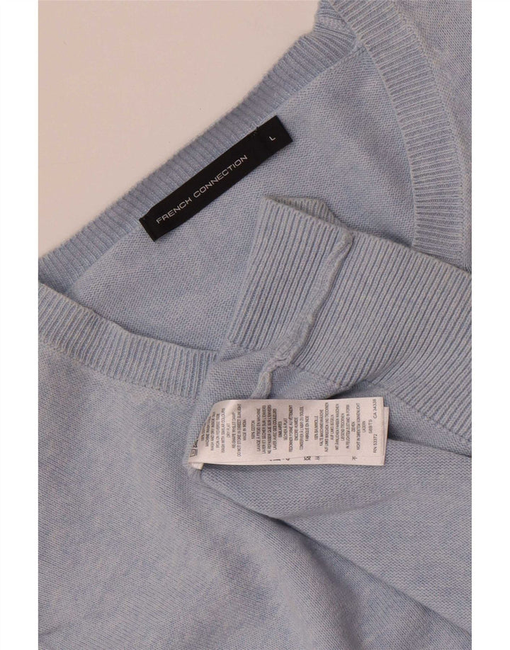 Suéter masculino com gola redonda French Connection, algodão azul grande