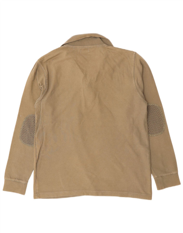 Camisa polo masculina de manga comprida AVIREX algodão cáqui médio