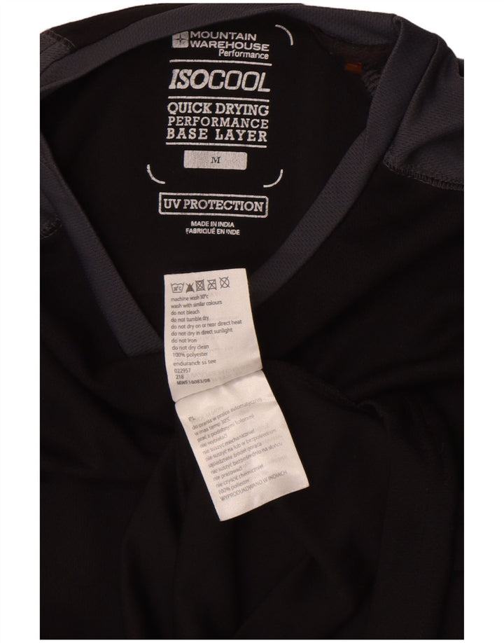 Camiseta masculina IsoCool Mountain Warehouse Top médio preto colorblock