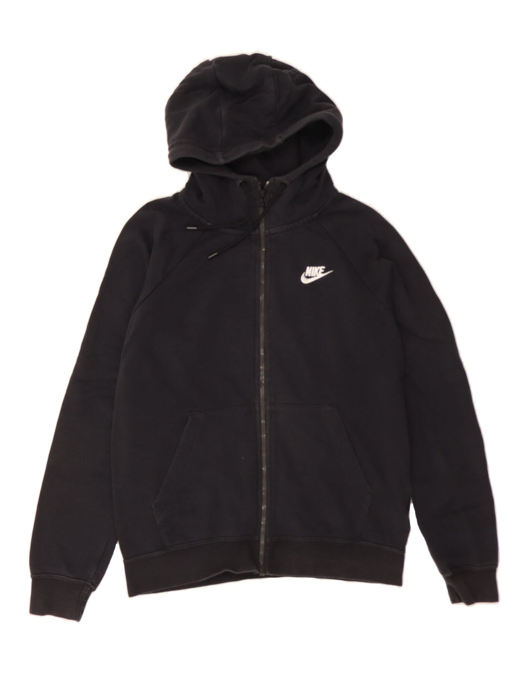 NIKE Womens Zip Hoodie Sweater UK 10 Small Black Cotton Vintage Nike and Second-Hand Nike from Messina Hembry 