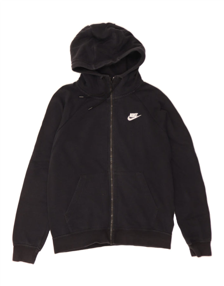 NIKE Womens Zip Hoodie Sweater UK 10 Small Black Cotton Vintage Nike and Second-Hand Nike from Messina Hembry 