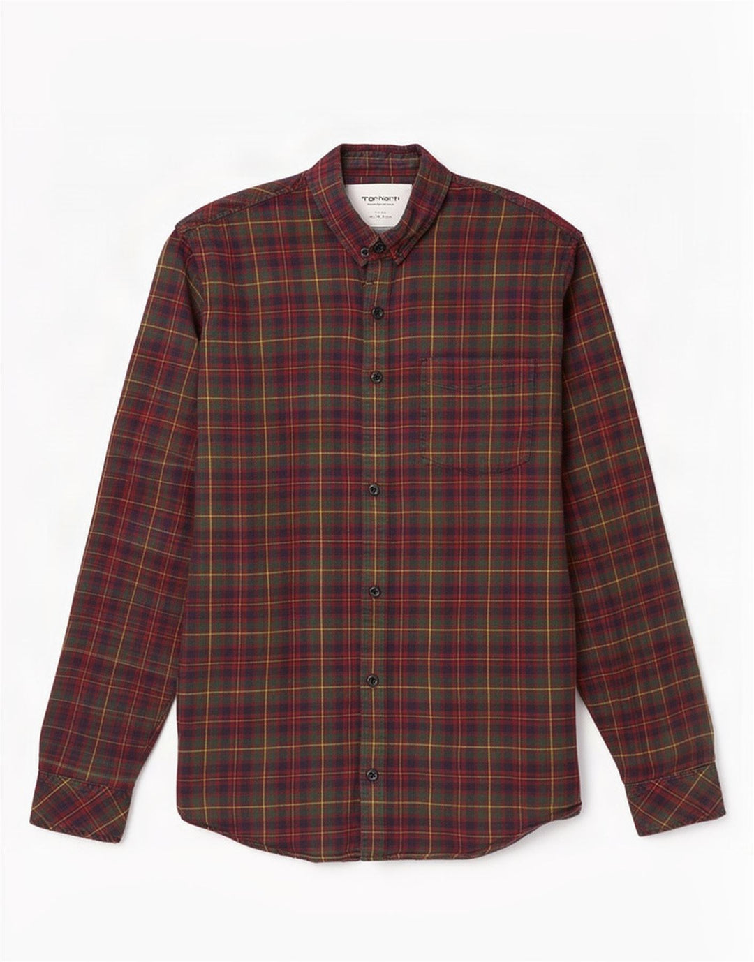 Camisa masculina de flanela Carhartt XL verde algodão xadrez