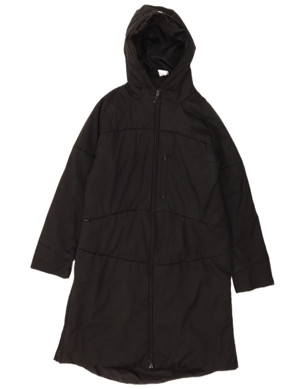Casaco corta-vento feminino com capuz Adidas UK 16 grande poliéster preto