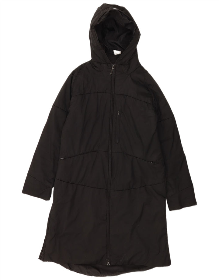 Casaco corta-vento feminino com capuz Adidas UK 16 grande poliéster preto