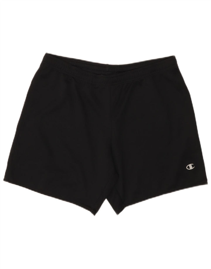 Shorts esportivos masculinos Champion pequeno poliéster preto