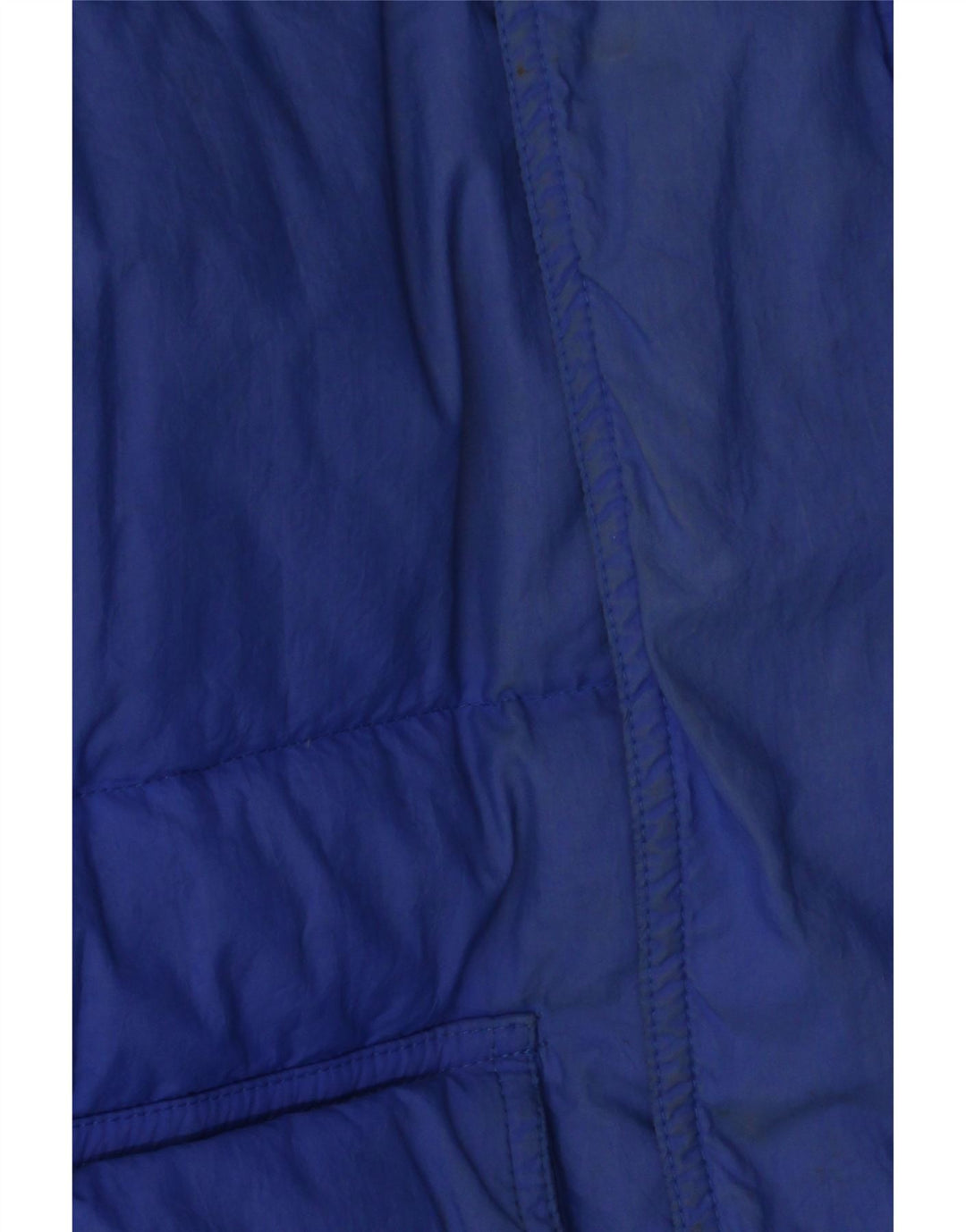Jaqueta acolchoada superdimensionada masculina vintage UK 36 Small Blue Colourblock Nylon
