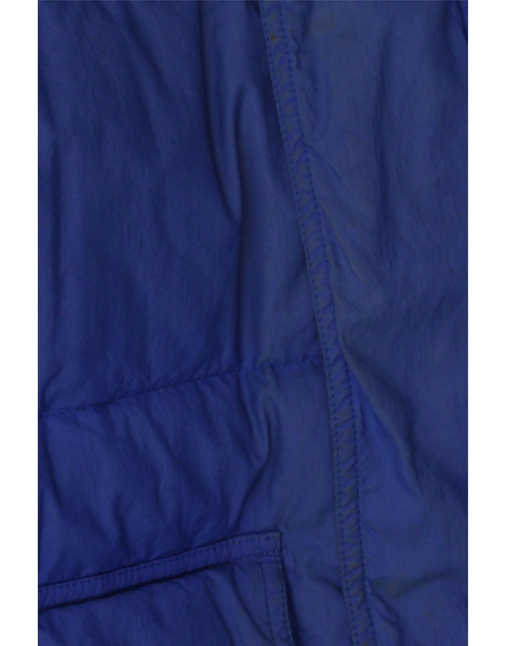 Jaqueta acolchoada superdimensionada masculina vintage UK 36 Small Blue Colourblock Nylon