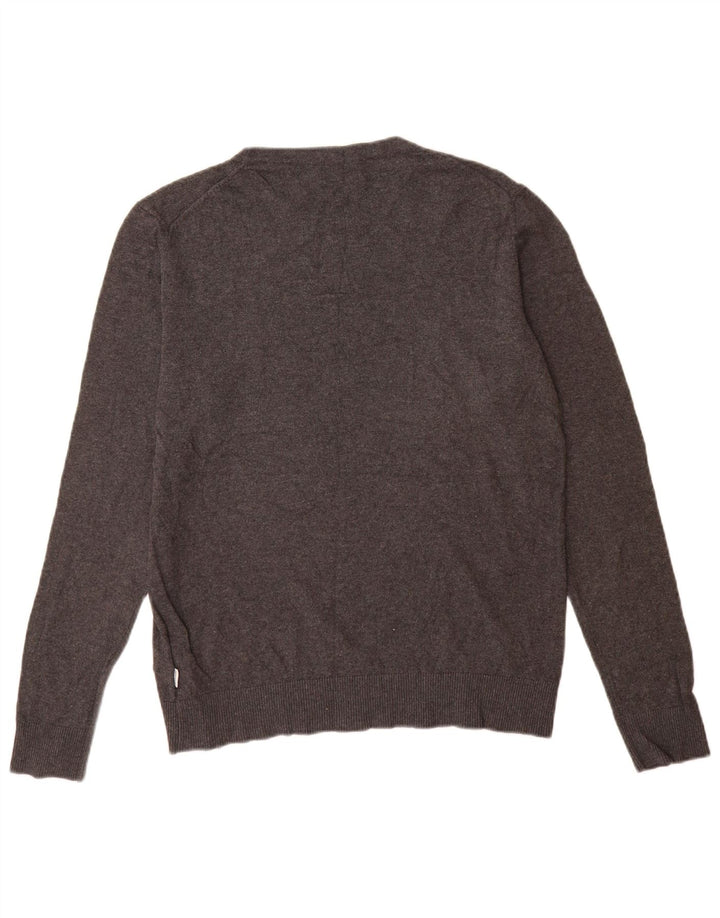Suéter masculino Jack & Jones com gola redonda e algodão cinza médio