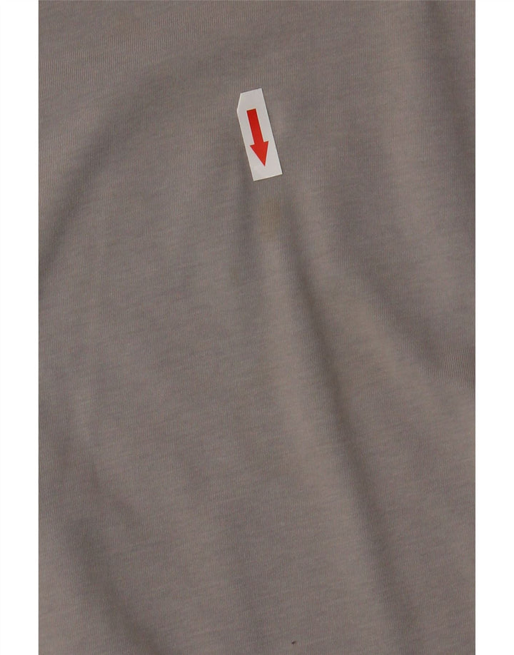 Top gráfico Nike masculino Dri Fit manga comprida pequeno algodão cinza