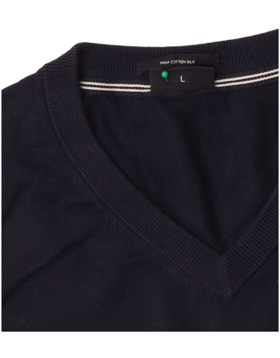 Suéter masculino Joop com decote em V grande algodão azul marinho