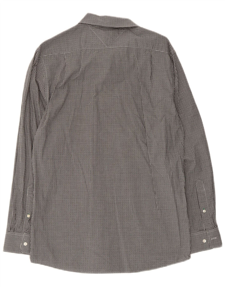 Camisa masculina Tommy Hilfiger Slim Fit tamanho 15 1/2 médio preto guingão