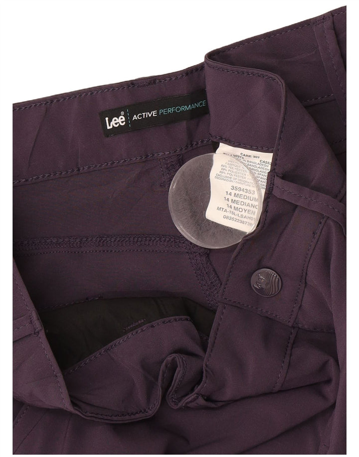 Shorts cargo feminino LEE US 14 XL W36 poliéster roxo