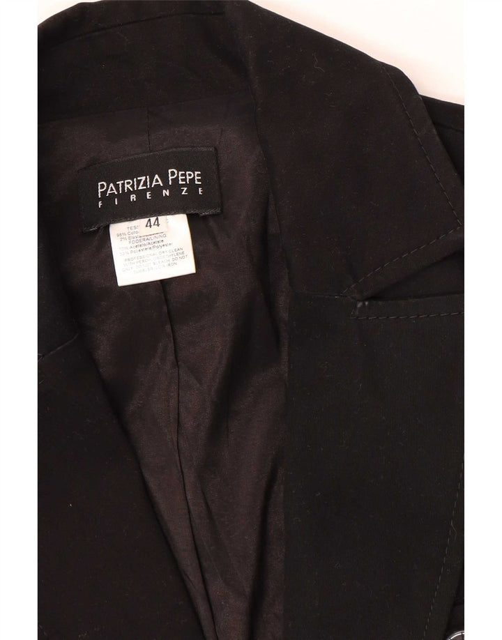 Jaqueta blazer feminina Patrizia Pepe com 2 botões IT 44 algodão preto médio