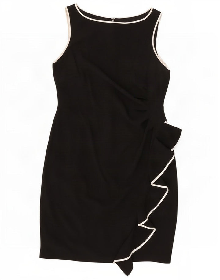 Vestido feminino Coast sem mangas com bainha UK 14 grande preto