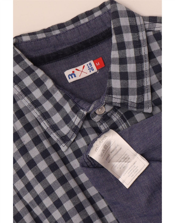 Camisa masculina MISTRAL de algodão guingão azul médio