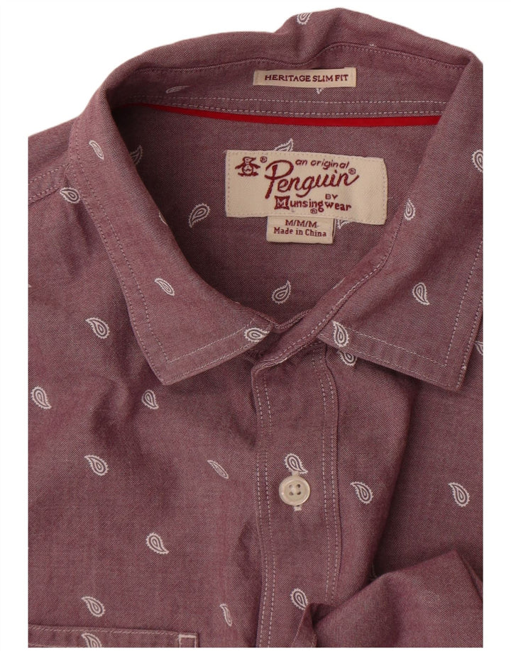 Camisa masculina Slim Fit Penguin Paisley Roxo Médio