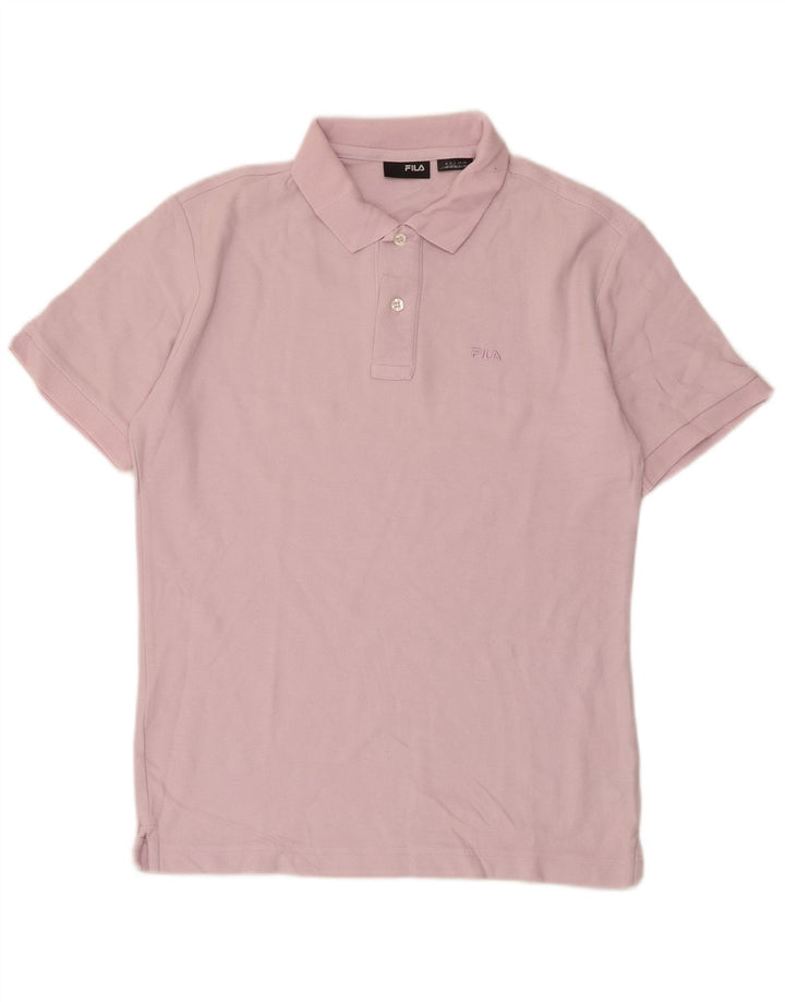 Camisa polo masculina Fila pequena de algodão roxo