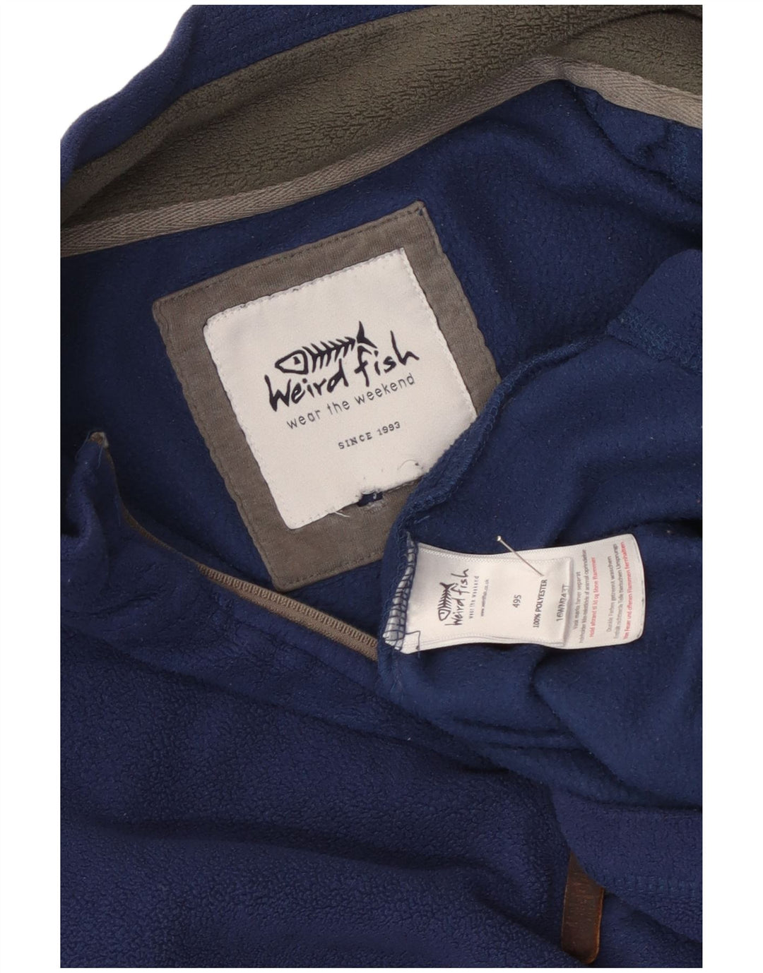 Weird Fish Masculino Zip Neck Fleece Jumper XL Azul Marinho Poliéster