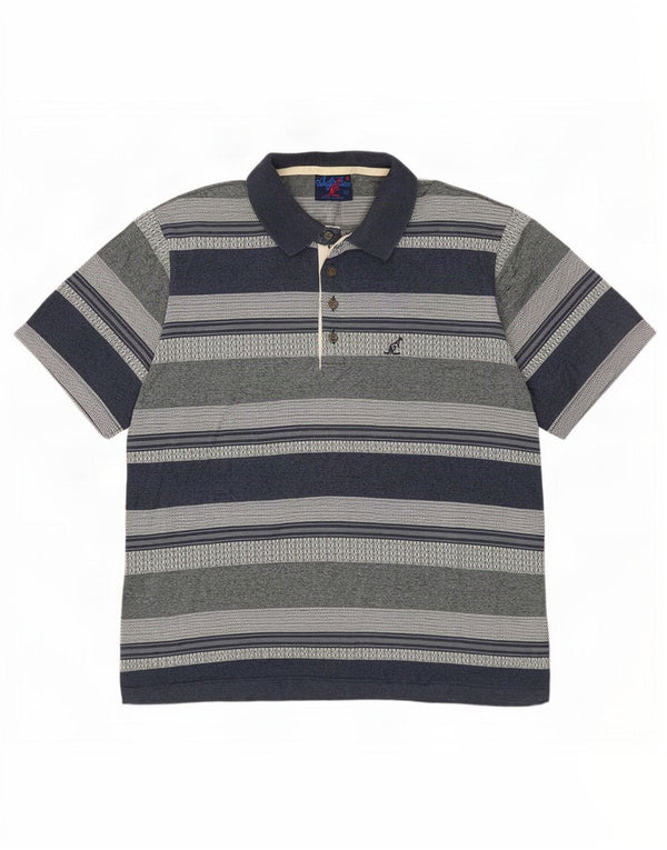 Camisa polo masculina AUSTRALIAN L'ALPINA IT 50 algodão listrado azul médio