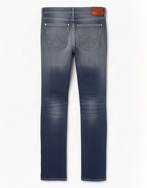 Wrangler Mens Larston Distressed Slim Jeans W33 L34 Azul Algodão