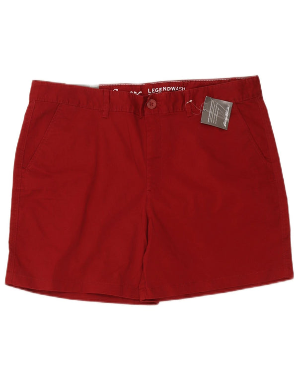 Shorts Chino feminino Eddie Bauer ligeiramente curvilíneo EUA 14 XL W38 algodão vermelho