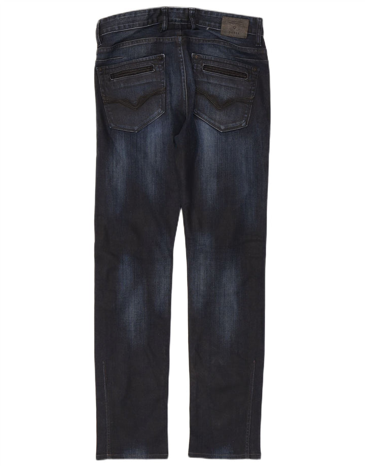 Guess Mens Straight Jeans W30 L32 Azul Marinho Algodão