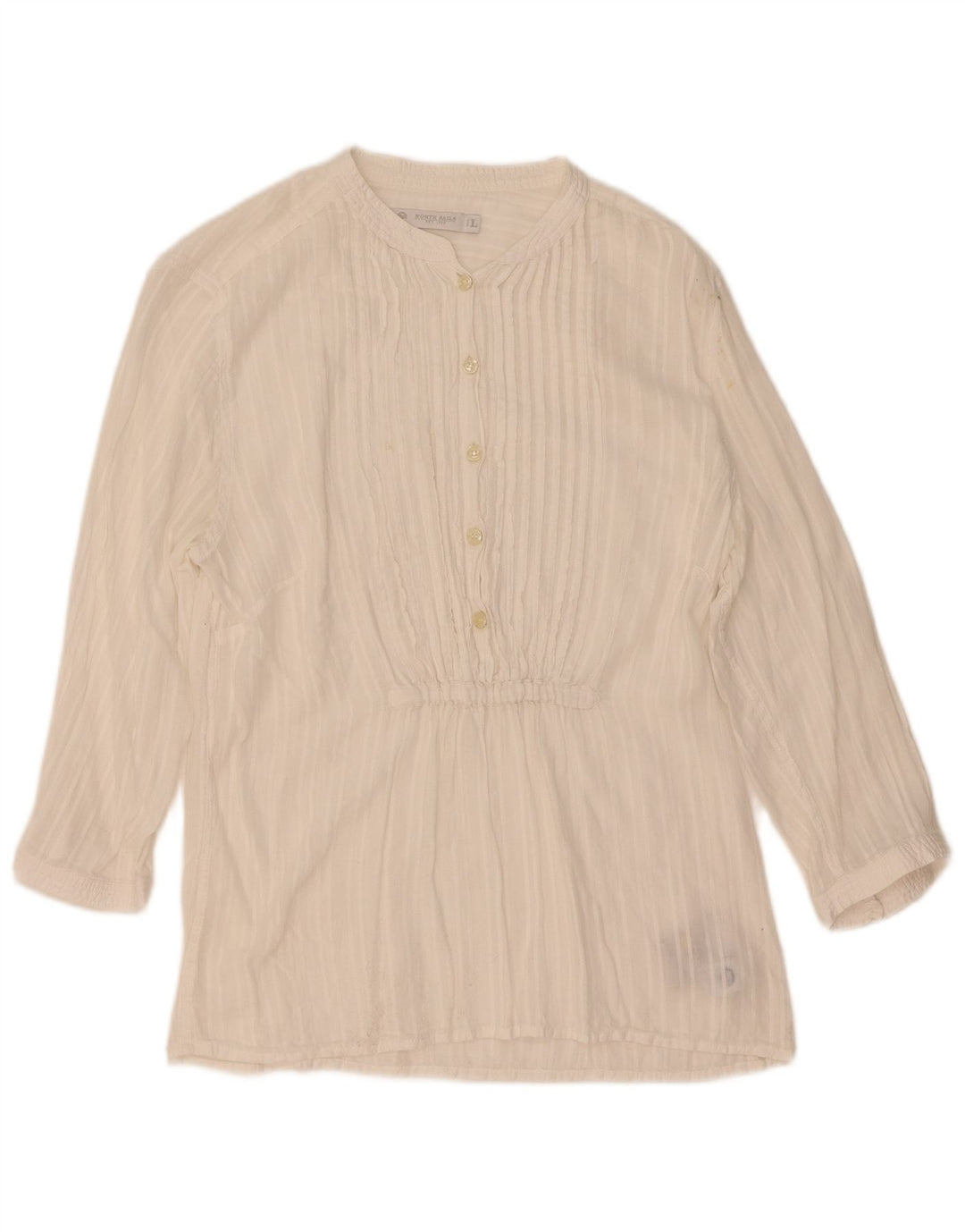 Blusa feminina North Sails manga 3/4 Reino Unido 14 grande algodão branco