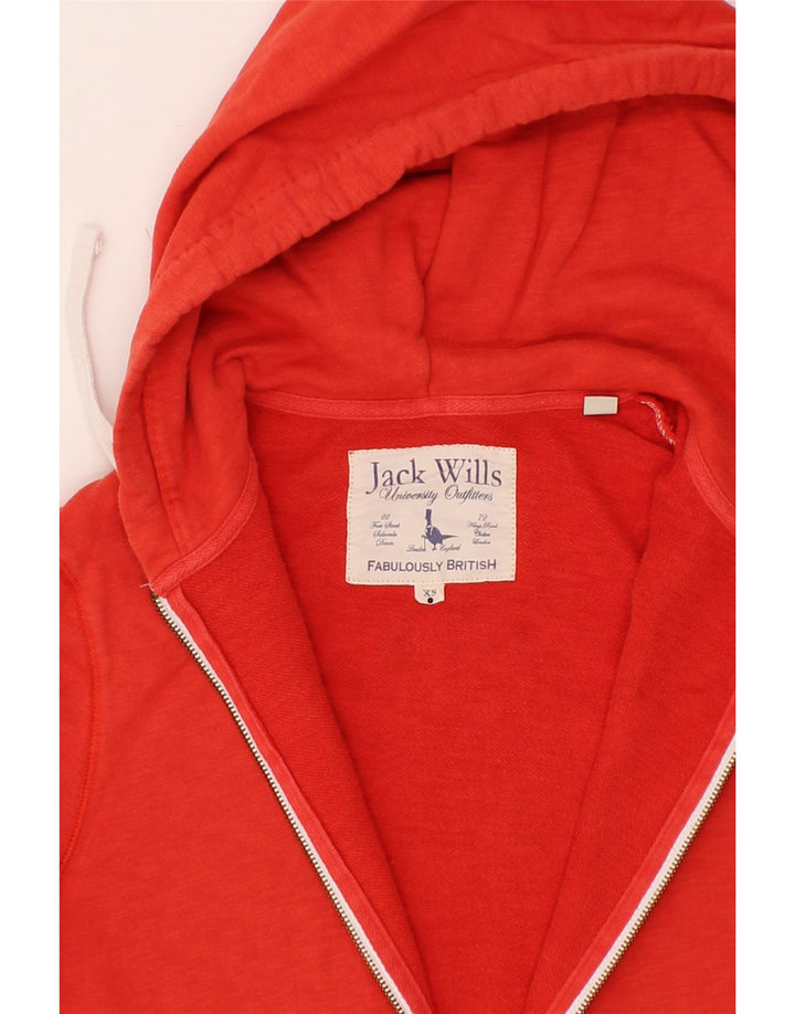 JACK WILLS Mens Graphic Zip Hoodie Sweater XS Orange Cotton Vintage Jack Wills and Second-Hand Jack Wills from Messina Hembry 