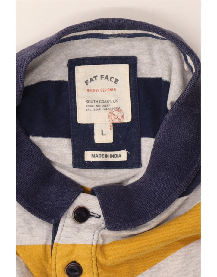 Camisa polo masculina de rugby FAT FACE grande listrada multicolorida