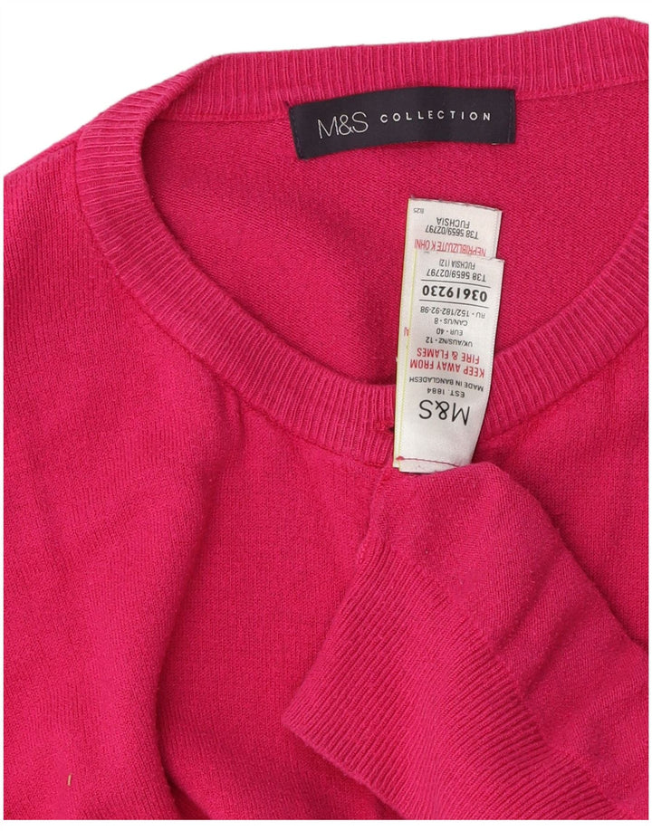 Suéter cardigã feminino Marks & Spencer Reino Unido 12 viscose rosa médio
