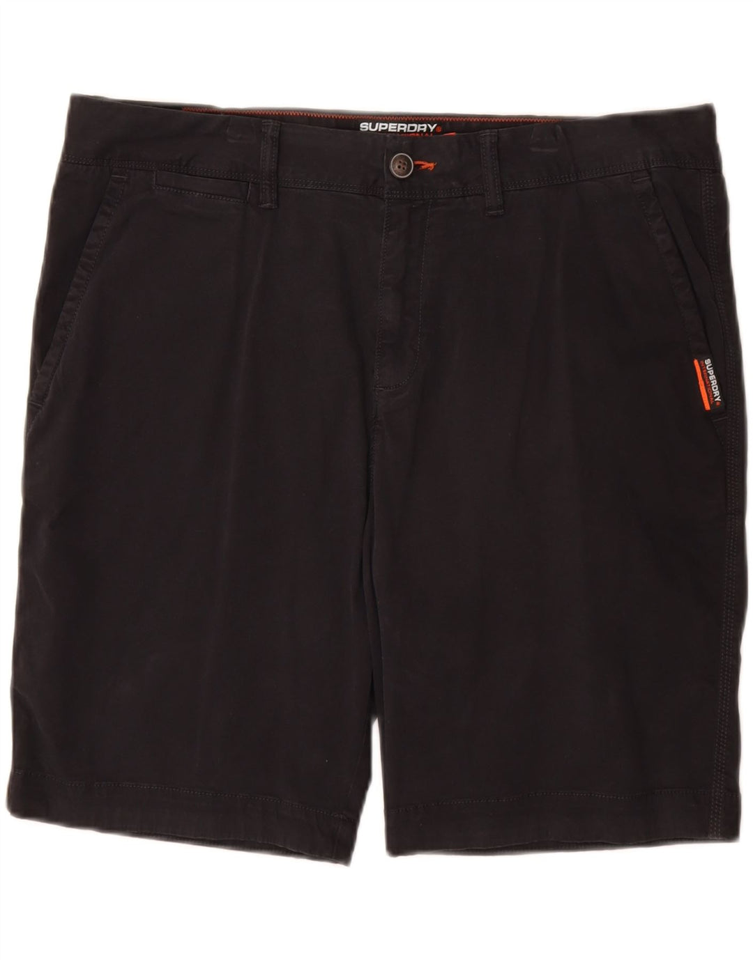 Superdry Mens Slim Chino Shorts W36 Grande Algodão Preto